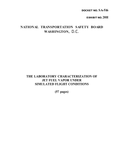 The Laboratory Characterization of Jet Fuel Vapor Under Simulated