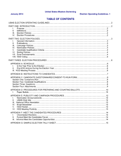 Election Operating Guidelines