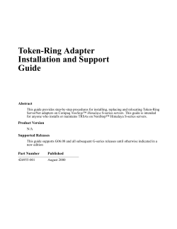 Token-Ring Adapter Installation and Support Guide