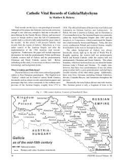 Catholic Vital Records of Galicia/Halychyna