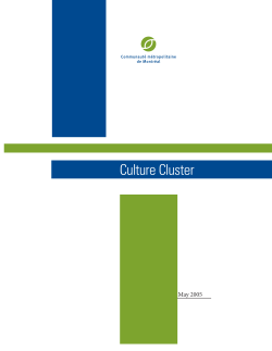 Culture Cluster - Communaut&eacute; m&eacute;tropolitaine de Montr&eacute;al