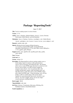 Package `ReportingTools`
