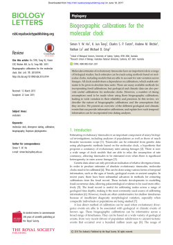 Biogeographic calibrations for the molecular clock