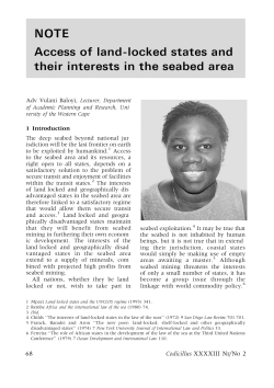 NOTE Access of land-locked states and their interests in the seabed