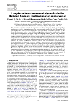Long-term forest&ndash;savannah dynamics in the Bolivian Amazon