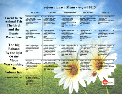 Sojourn Lunch Menu - August 2015 I went to the Animal Fair The