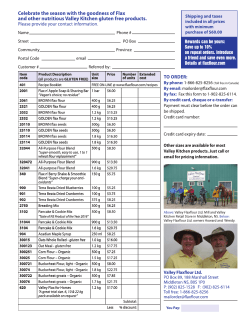 Item code Product Description (all products are gluten free) unit size