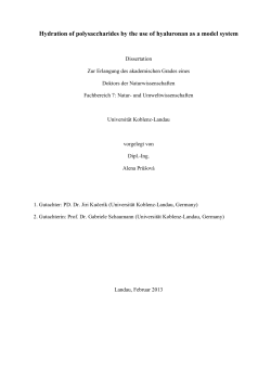 Hydration of polysaccharides by the use of hyaluronan as a