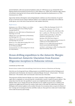 Ocean drilling expedition to the Antarctic Margin