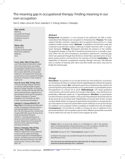 The meaning gap in occupational therapy: Finding
