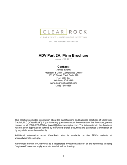 ADV Part 2A, Firm Brochure