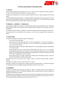 Technical specifications retractable ladder