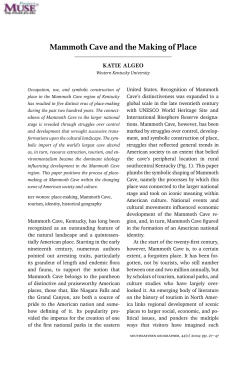 Mammoth Cave and the Making of Place