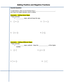 Adding Positive and Negative Fractions