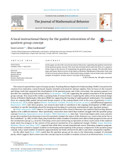 A local instructional theory for the guided reinvention of the quotient
