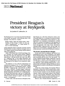 President Reagan`s Victory at Reykjavik