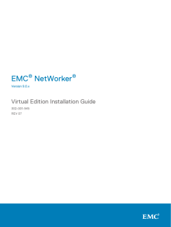 EMC NetWorker Virtual Edition Installation Guide