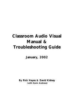 Classroom A/V Manual - McMaster University Library