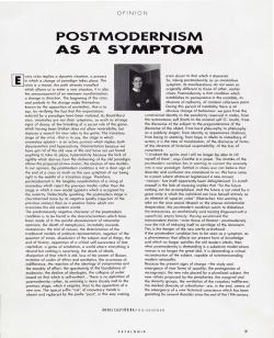 postmodernism as a symptom