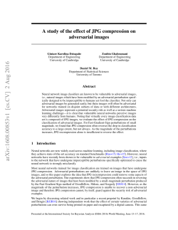 A study of the effect of JPG compression on adversarial images