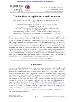 The buckling of capillaries in solid tumours
