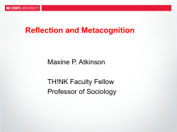 Reflection and Metacognition