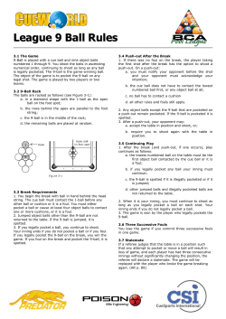 League 9 Ball Rules