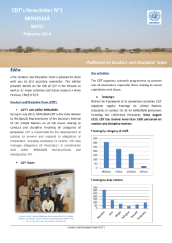 CDT`s Newsletter N&deg;1 MINUSMA MALI