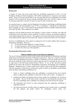 Enforcement Note No 8 Erection and Dismantling of Scaffolding