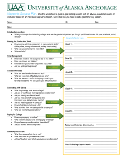 Mapworks Success Plan: Use this worksheet to guide a goal setting