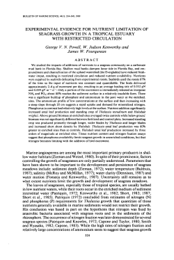 EXPERIMENTAL EVIDENCE FOR NUTRIENT LIMITATION OF