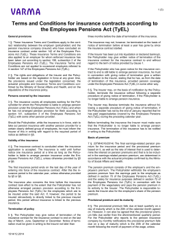 TyEL insurance terms and conditions