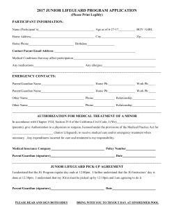 2016 Complete Application - Avila Beach Junior Lifeguard Program