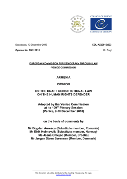 ARMENIA OPINION ON THE DRAFT CONSTITUTIONAL LAW ON