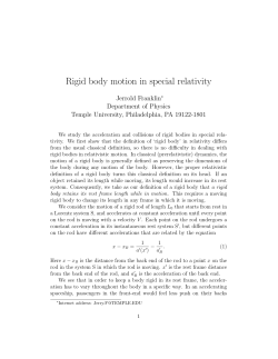 Rigid body motion in special relativity
