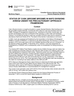 Status of Cusk (Brosme brosme) in NAFO Divisions