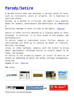 Parody/Satire - Media Literacy Clearinghouse