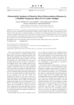 Photocatalytic Synthesis of Phenol by Direct Hydroxylation of