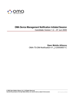 OMA Specification - Open Mobile Alliance