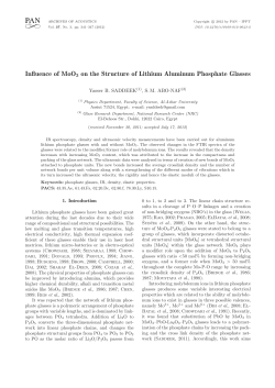 Influence of MoO3 on the Structure of Lithium Aluminum Phosphate