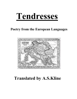Tendresses: Selected European Verse