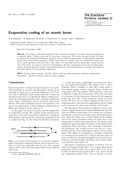 Evaporative cooling of an atomic beam - ENS-phys