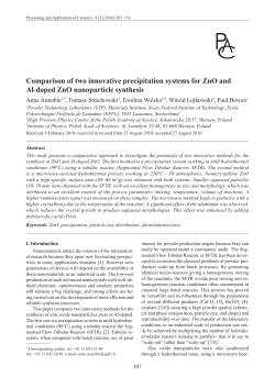 Comparison of two innovative precipitation systems for ZnO and Al