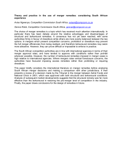 Theory and practice in the use of merger remedies: considering