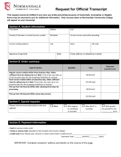 Transcript Request Form - Normandale Community College