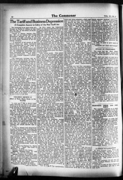 The TariffandBusinessDepression