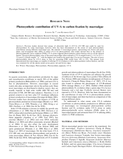 Photosynthetic contribution of UV-A to carbon fixation by macroalgae