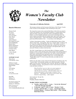April - Women`s Faculty Club