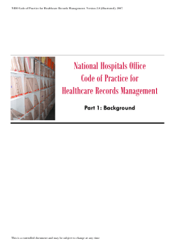 NHO Code of Practice for Healthcare Records Management Part 1