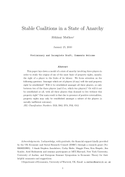 Stable Coalitions in a State of Anarchy